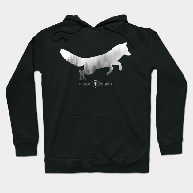 Protect Wildlife - Nature - Fox Silhouette Hoodie by JTYDesigns